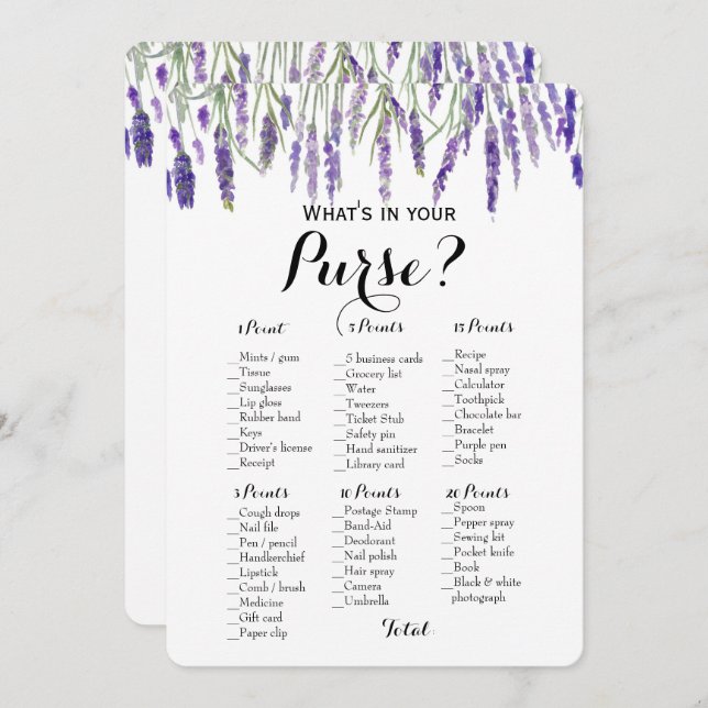 Invitation Double face - 2 sacs à main pour les jeux de Fêtes (Devant / Derrière)