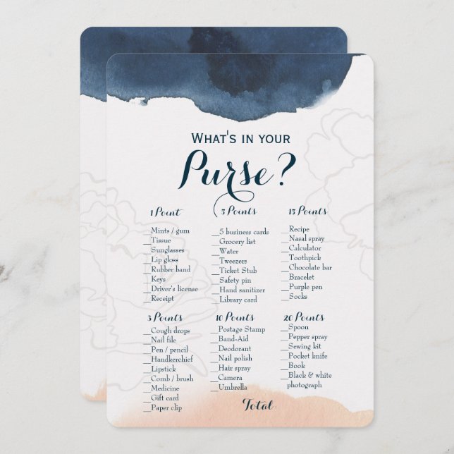 Invitation Double face - 2 sacs à main pour les jeux de Fêtes (Devant / Derrière)