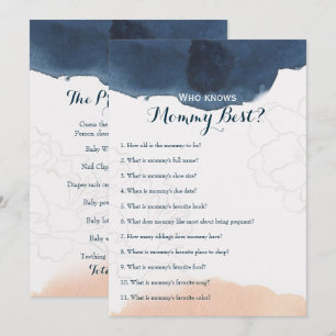 Invitation Double face - 2 x jeux de Baby shower