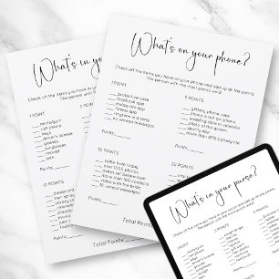 Invitation Double face Ce qui est dans votre sac à main et je