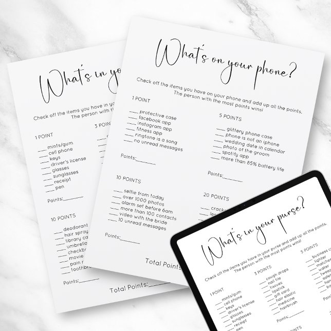 Invitation Double face Ce qui est dans votre sac à main et je (Créateur téléchargé)