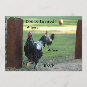 Invitation double face, coq