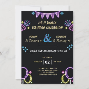 Invitation Double fête Anniversaire