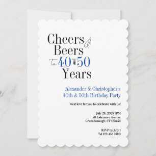 Invitation Double Fête Boire de la Bière Fête d'anniversaire