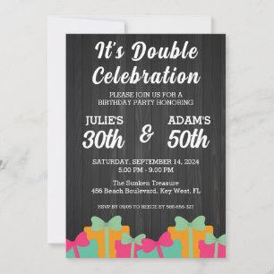 Invitation Double fête d'anniversaire