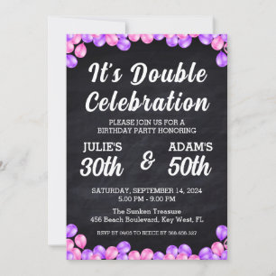 Invitation Double fête d'anniversaire