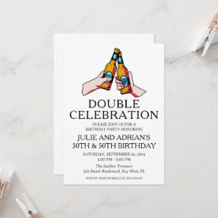 Invitation Double fête d'anniversaire