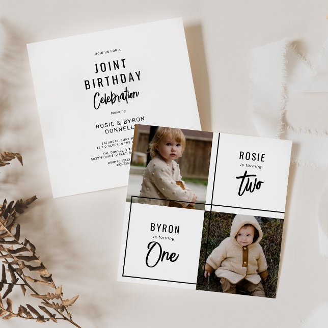 Invitation Double fête d'anniversaire conjointe (Créateur téléchargé)