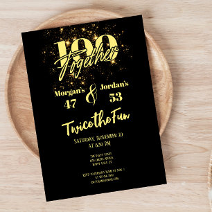 Invitation Double fête d'anniversaire conjointe Deux fois plu