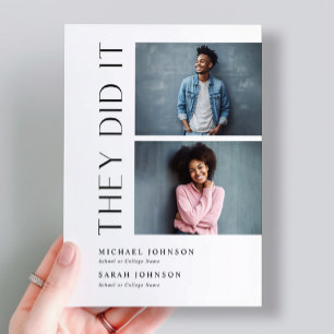 Invitation Double Graduates moderne