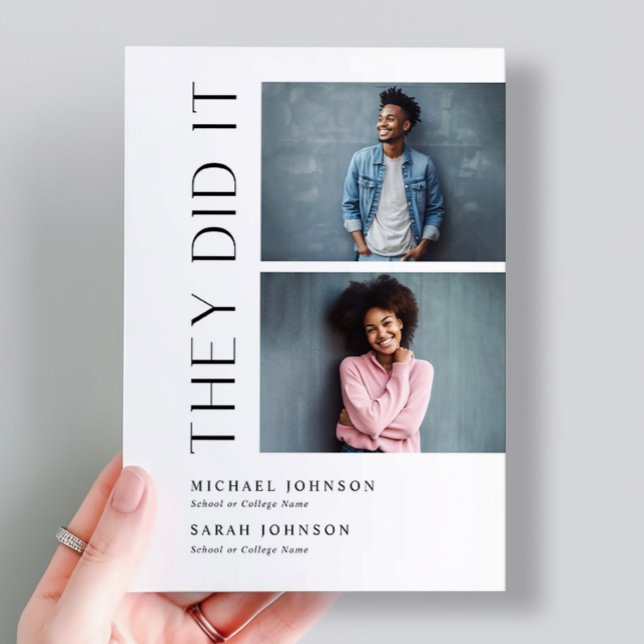 Invitation Double Graduates moderne (Créateur téléchargé)