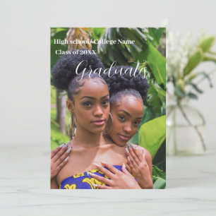 Invitation Double Graduation de script minimaliste