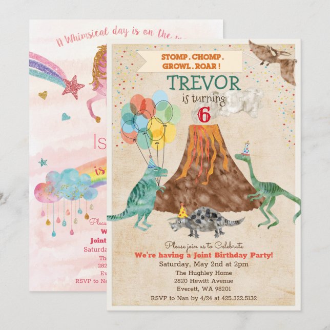 INVITATION DOUBLE - Invitation d'anniversaire Lico (Devant / Derrière)