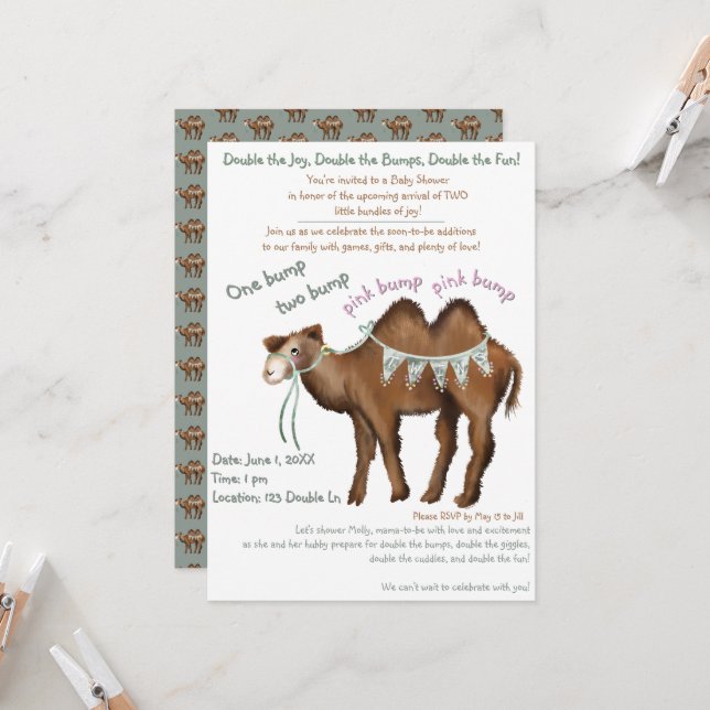 Invitation Double la joie, Double l'amour (Devant/Arrière en situation)