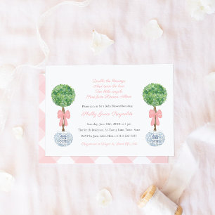 Invitation Double Les Bénédictions Twin Girls Classy Baby sho