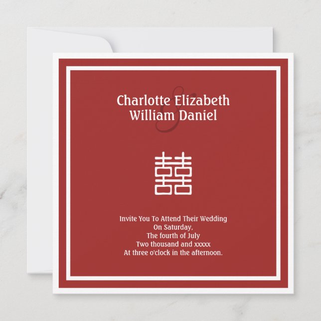 Invitation Double Mariage chinois (Devant)
