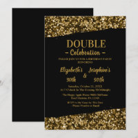 Double mixte adulte fête d'anniversaire | Or noir