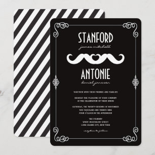 Invitation Double Moustaches Aiment Mariage Gay Vintage Class