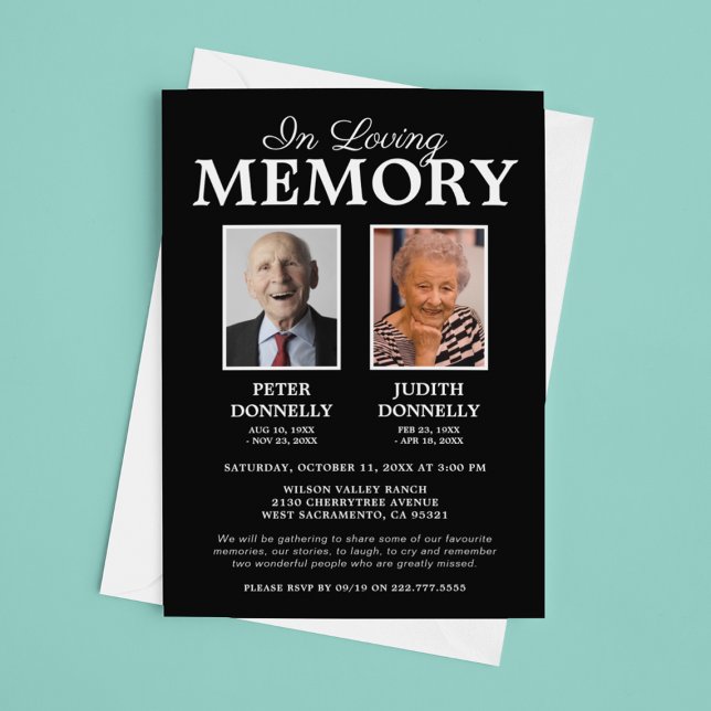 Invitation Double photo commémorative (Créateur téléchargé)