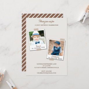 Invitation Double Photo Fête d'anniversaire commune Genre Neu