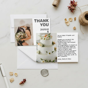 Invitation Double photo modern thank you card