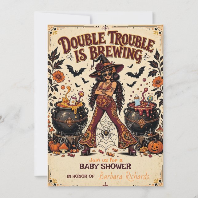 Invitation Double Trouble est en préparation Jumeaux Hallowee (Devant)