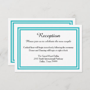 Invitation Double Turquoise Trim-Réception