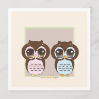 Invitation Doubler la joie ! Baby shower de filles de la Che