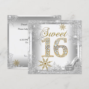 Invitation Douce 16 Douce Seize Argent Or Élite