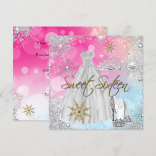 Invitation Douce 16 Douce Seize Rose Bleu Or Elite