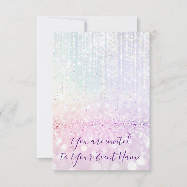 Invitation Douce 16e 15e Cordes de pastel nuptiale Quinceaner (Devant)