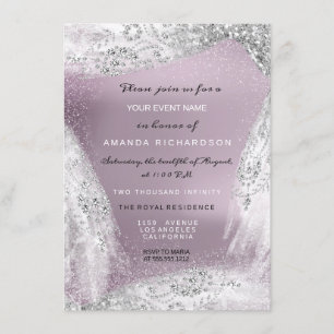 Invitation Douce 16e robe de diamant nuptiale Eggplant Argent