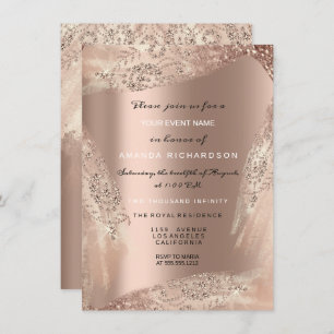 Invitation Douce 16e robe de diamant nuptiale Rose or brillan