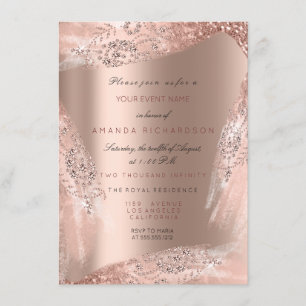Invitation Douce 16e robe de mariée Rose Gold Diamond Spark