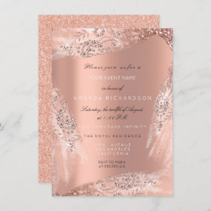 Invitation Douce 16e robe de mariée Rose Peach Parties scinti