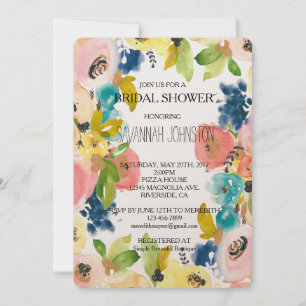 Invitation Douce aquarelle Floral Garden douche nuptiale