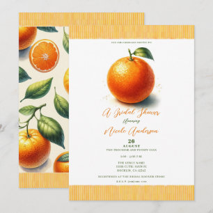 Invitation Douce aquarelle orange Baby Shower de mariage