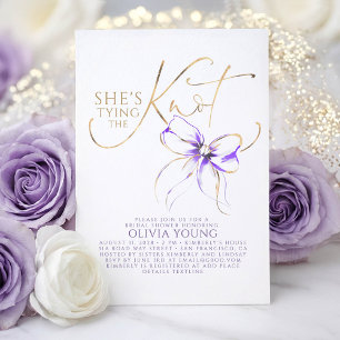 Invitation Douce Arc Violet Elle Attache Le Nœud Enterrement
