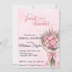Invitation Douce arrivée sur le marché Baby Shower de mariage