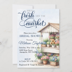 Invitation Douce arrivée sur le marché douche de mariée