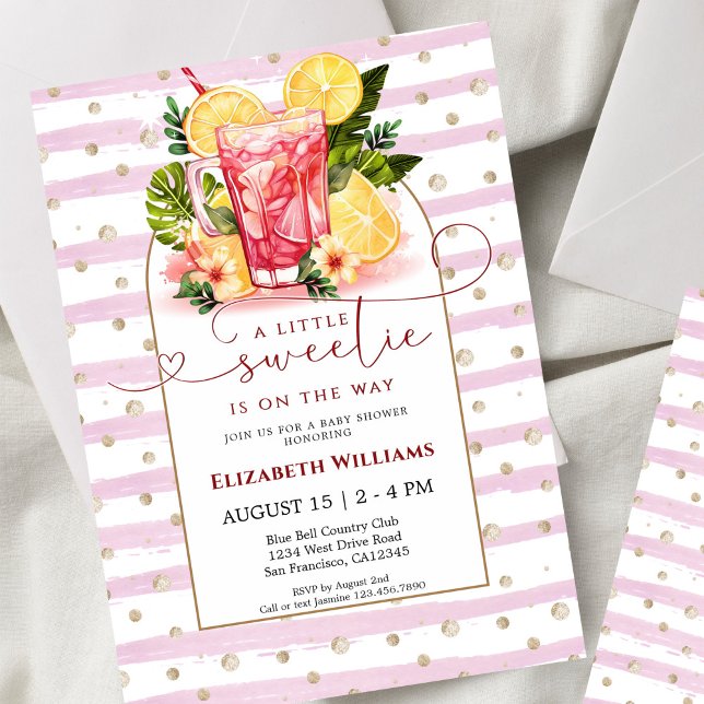 Invitation Douce Baby Shower au Pink Lemonade (Créateur téléchargé)