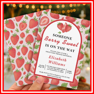 Invitation Douce Baby Shower aux Fraises