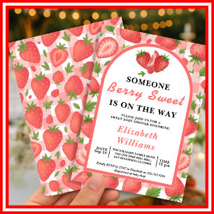 Invitation Douce Baby Shower aux Fraises