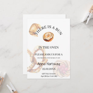 Invitation Douce Baby Shower avec Roulé à la Cannelle et Bord