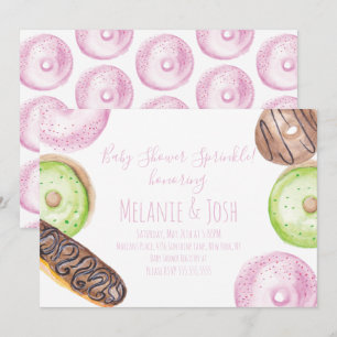 Invitation Douce Baby Shower Donut Aquarelle Gâtea