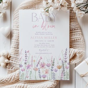 Invitation Douce Baby Shower Fleur de Bébé au Pastel Tendre