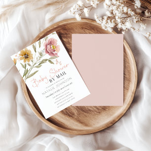 Invitation Douce Baby Shower Florale de Printemps et d'Automn
