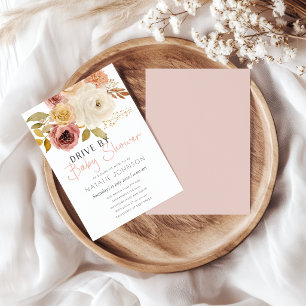 Invitation Douce Baby Shower Florale de Printemps et d'Automn