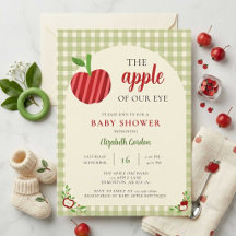 Douce Baby Shower Gingham Pomme de Nos Yeux