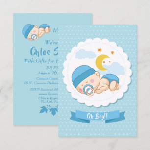 Invitation Douce Baby Shower "Oh Boy"